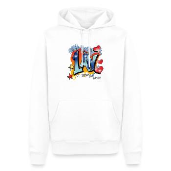 noce de coton 4 - Sweat à capuche Premium bio Homme - blanc - Devant - Nico (187cm)