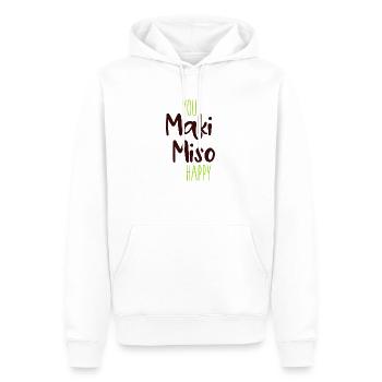 SUSHI - Männer Premium Bio Hoodie - Weiß - Vorne - Nico (187cm)