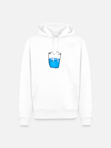 Wasserglas - Männer Premium Bio Hoodie - Weiß