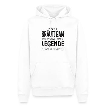 Männer Junggesellenabschied der Bräutigam - Männer Premium Bio Hoodie - Weiß - Vorne - Nico (187cm)