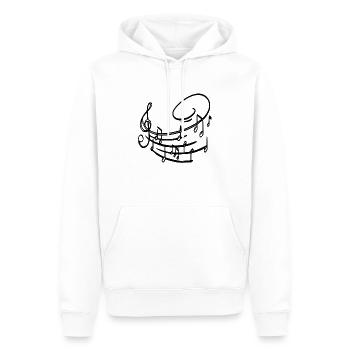 Musiknoten Schwarz Schwungvoll - Männer Premium Bio Hoodie - Weiß - Vorne - Nico (187cm)