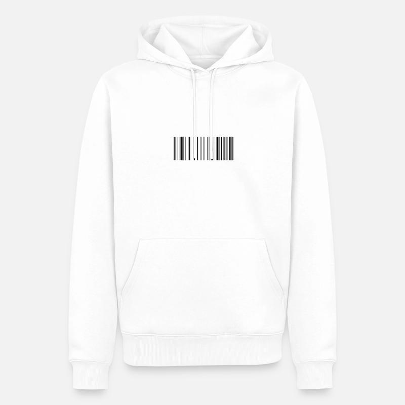 Barcode Klassik ! - Männer Premium Bio Hoodie - Weiß