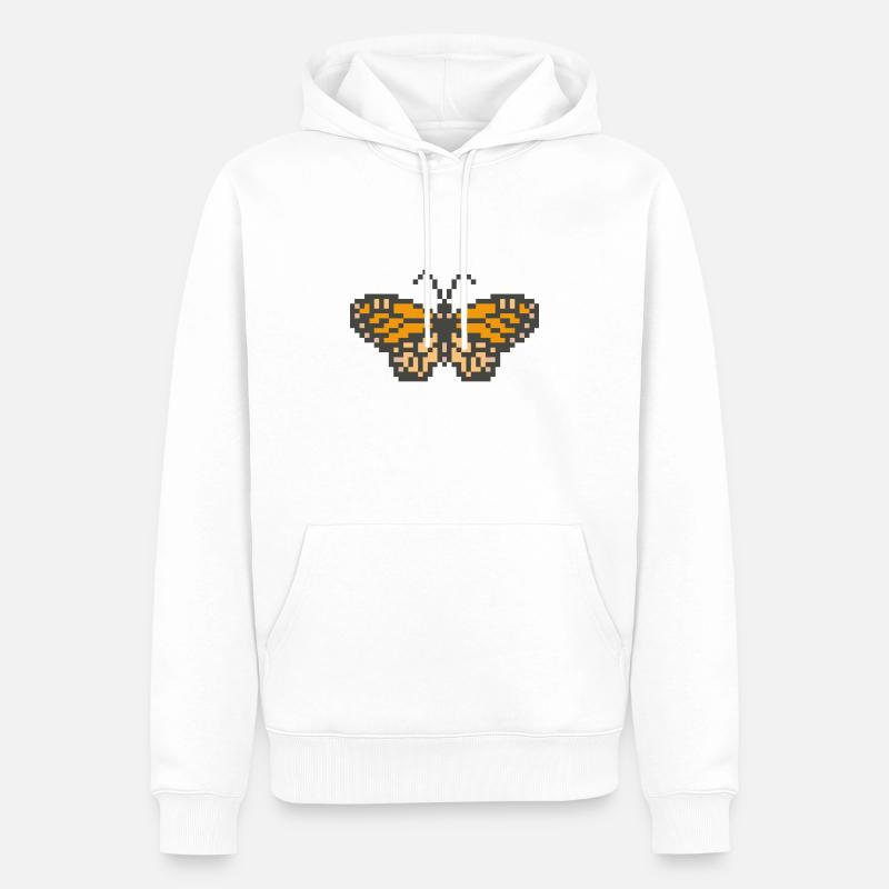 papillon monarque - Sweat à capuche Premium bio Homme - blanc