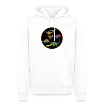 dinosaurer - Herre Premium økologisk hoodie - hvid - Foran - Nico (187cm)