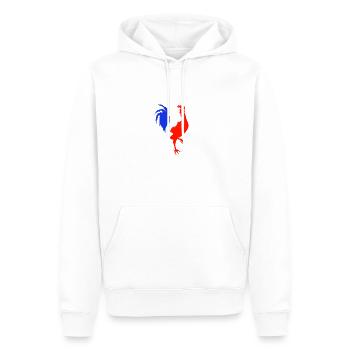 coq bleu blanc rouge - Sweat à capuche Premium bio Homme - blanc - Devant - Nico (187cm)