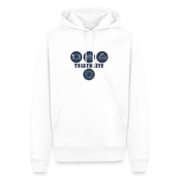 triathlète humour cadeau - Sweat à capuche Premium bio Homme - blanc - Devant - Nico (187cm)