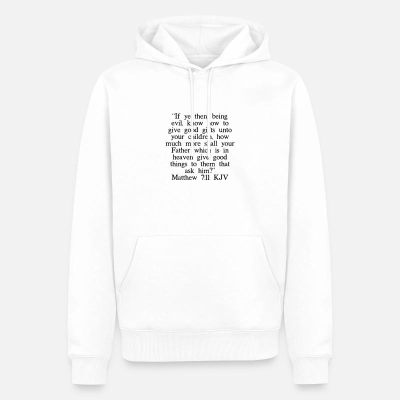 Matthieu 7:11 Chinois - Sweat à capuche Premium bio Homme - blanc