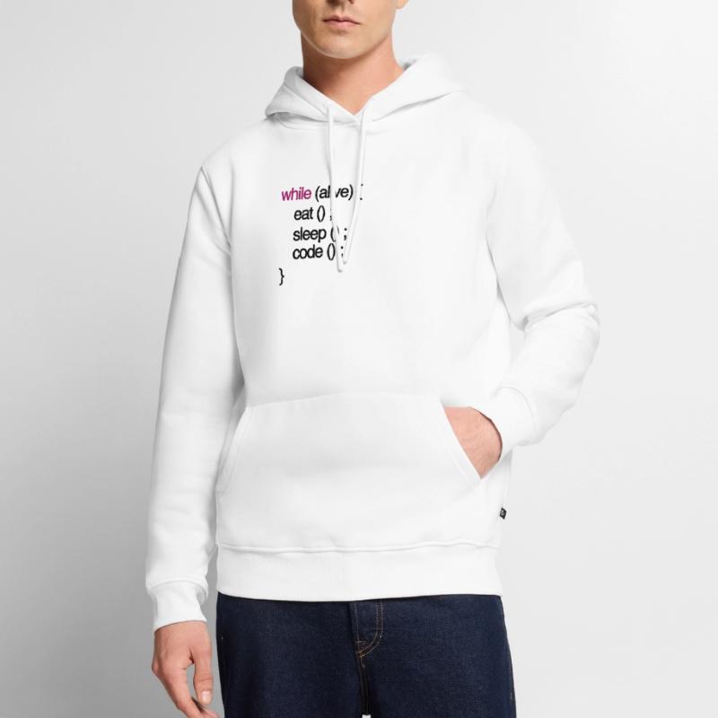 while alive code Computer scientist programming coding Men’s Premium Organic Hoodie