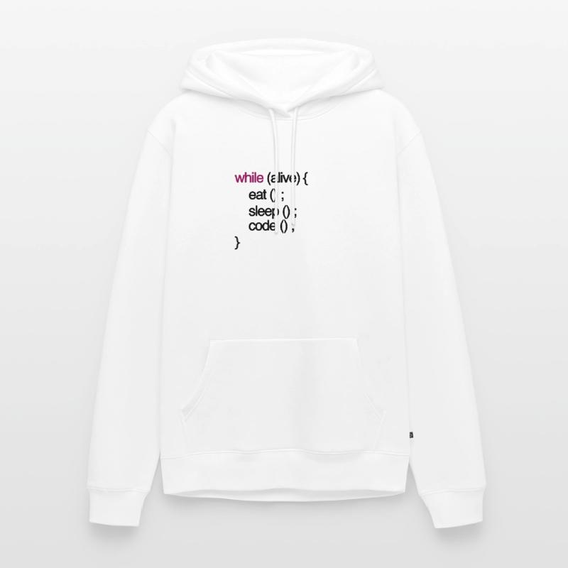 while alive code Computer scientist programming coding Men’s Premium Organic Hoodie