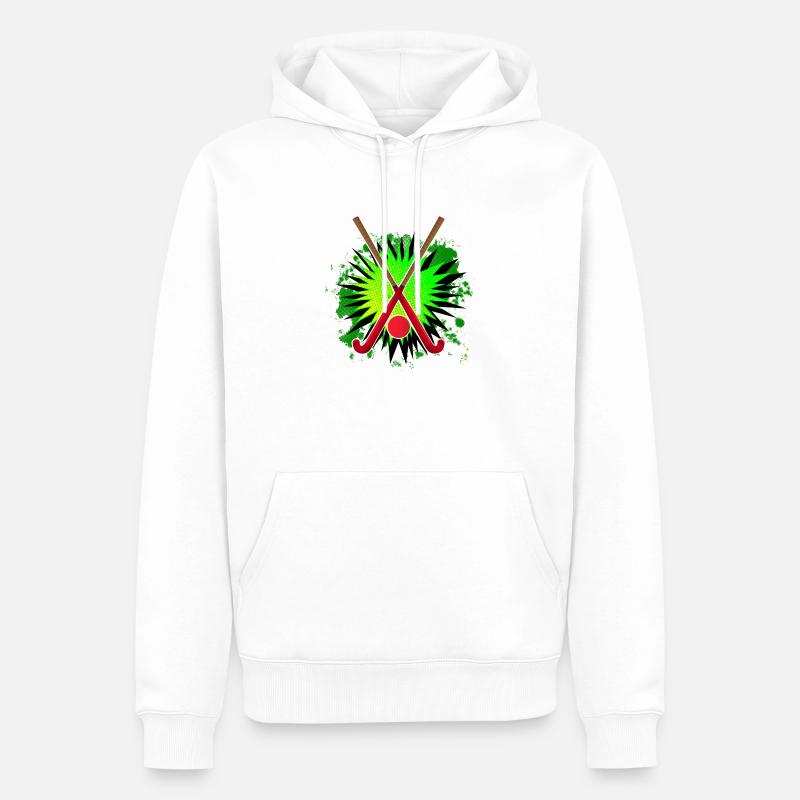 Feldhockeyschläger und Spritzen - Männer Premium Bio Hoodie - Weiß