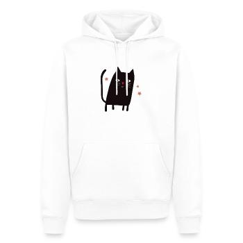 Chat - Sweat à capuche Premium bio Homme - blanc - Devant - Nico (187cm)
