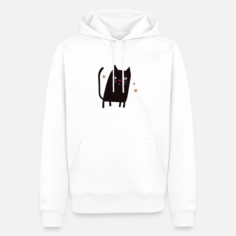Chat - Sweat à capuche Premium bio Homme - blanc