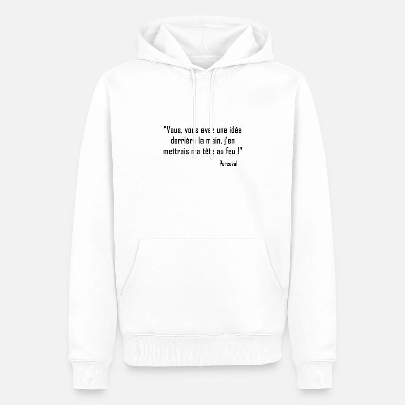 Kaameløtt - Réplique Culte - Citation Perceval - Sweat à capuche Premium bio Homme - blanc