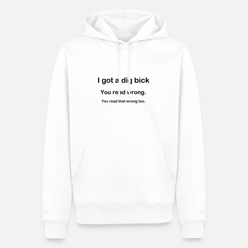 dick big fun Geschenk - Männer Premium Bio Hoodie - Weiß
