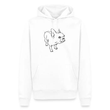 Französische Bulldoge - Männer Premium Bio Hoodie - Weiß - Vorne - Nico (187cm)