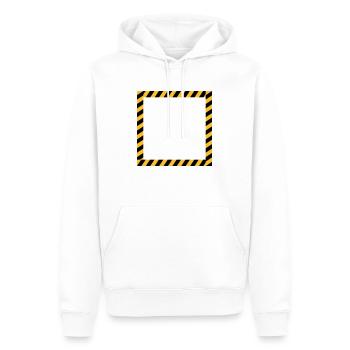 Frame sign barrier tape - Men’s Premium Organic Hoodie - white - Front - Nico (187cm)