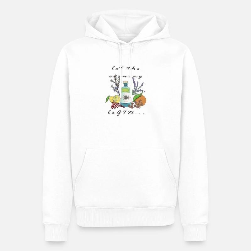 let the evening beGIN - Männer Premium Bio Hoodie - Weiß
