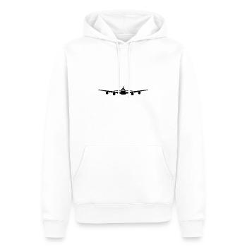 avion - Sweat à capuche Premium bio Homme - blanc - Devant - Nico (187cm)