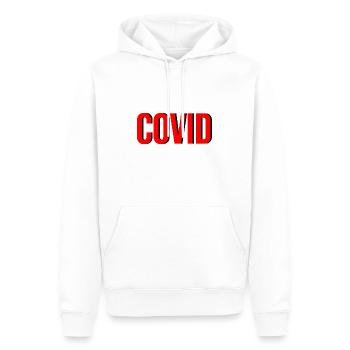 covid 19 coronavirus lockdown - Sweat à capuche Premium bio Homme - blanc - Devant - Nico (187cm)