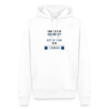 My team is in London | Chelsea FC fan design - Men’s Premium Organic Hoodie - white - Front - Nico (187cm)