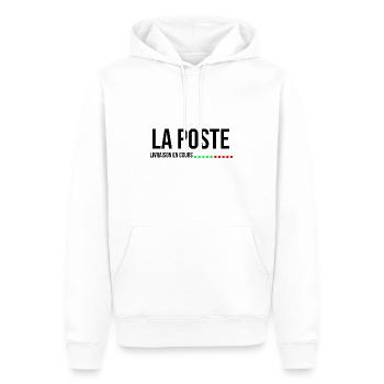 la poste livraison en cours cadeau - Sweat à capuche Premium bio Homme - blanc - Devant - Nico (187cm)