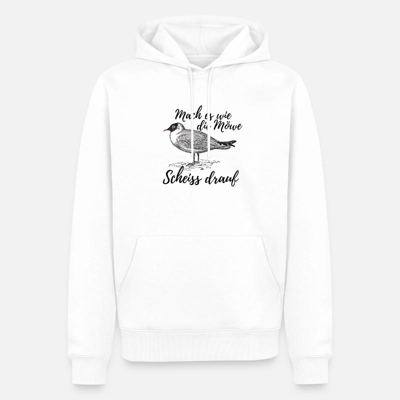 Mach es wie die Möwe - Männer Premium Bio Hoodie - Weiß