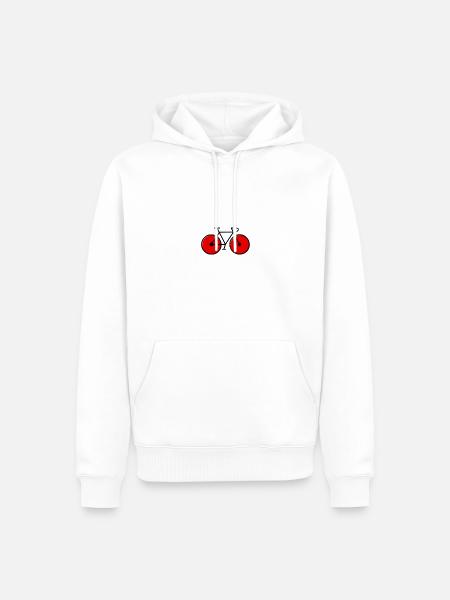 rotes Rennrad - Männer Premium Bio Hoodie - Weiß