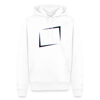 3D effect frame - Men’s Premium Organic Hoodie - white - Front - Nico (187cm)