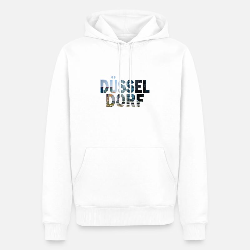 Ville de Düsseldorf - Sweat à capuche Premium bio Homme - blanc