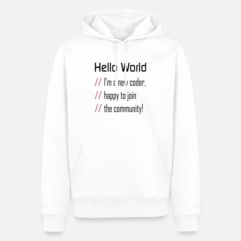 Hallo Welt, mein neuer Programmierer - Männer Premium Bio Hoodie - Weiß
