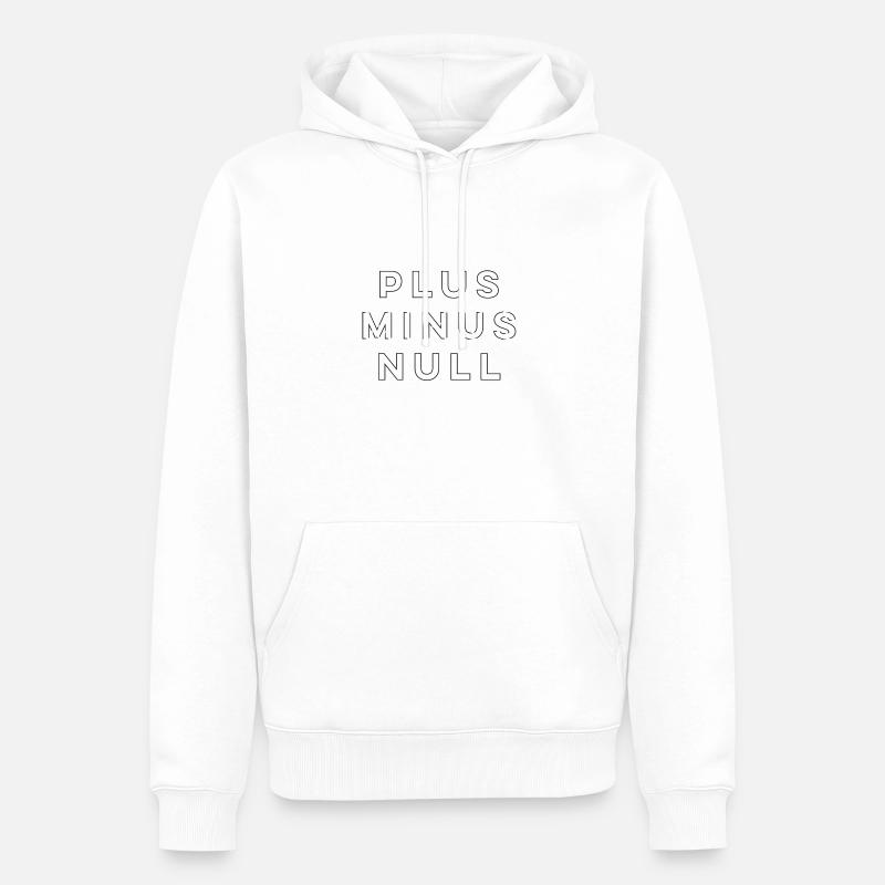 Plus moins zéro 2,0 - Sweat à capuche Premium bio Homme - blanc