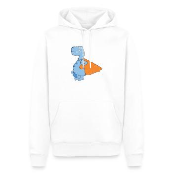 Héros de dinosaure - Sweat à capuche Premium bio Homme - blanc - Devant - Nico (187cm)