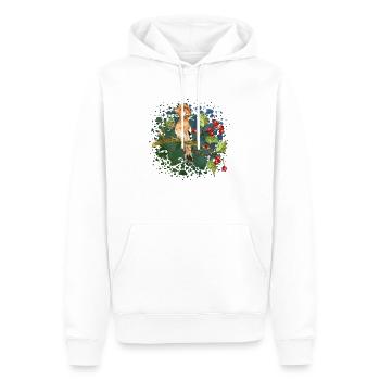 Bunter Vogel - Männer Premium Bio Hoodie - Weiß - Vorne - Nico (187cm)