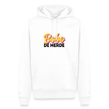 Bobo de merde - Sweat à capuche Premium bio Homme - blanc - Devant - Nico (187cm)