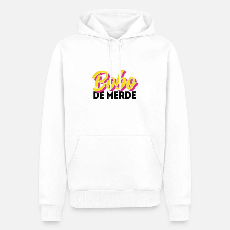 Bobo de merde - Sweat à capuche Premium bio Homme - blanc
