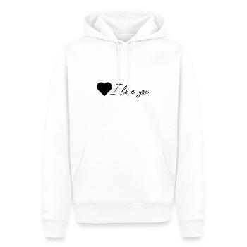 ich liebe dich - Männer Premium Bio Hoodie - Weiß - Vorne - Nico (187cm)