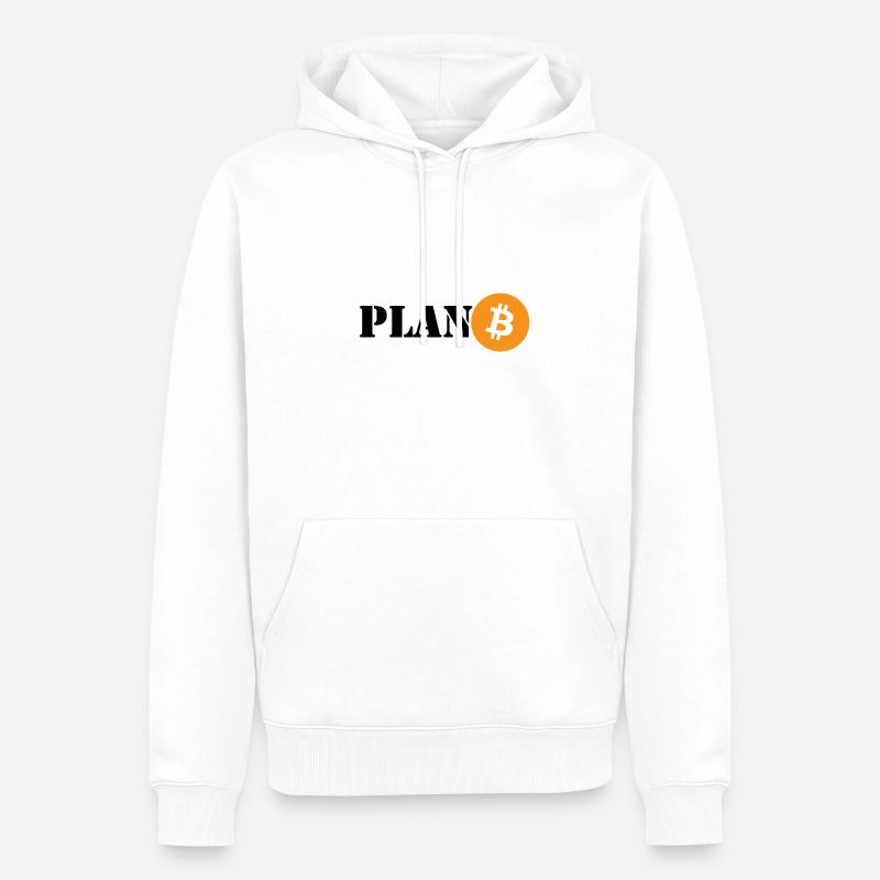 Plan Bitcoin B - Sweat à capuche Premium bio Homme - blanc
