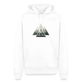 Géométrie de la nature forestière - Sweat à capuche Premium bio Homme - blanc - Devant - Nico (187cm)