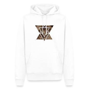 Holz Geometrie - Männer Premium Bio Hoodie - Weiß - Vorne - Nico (187cm)