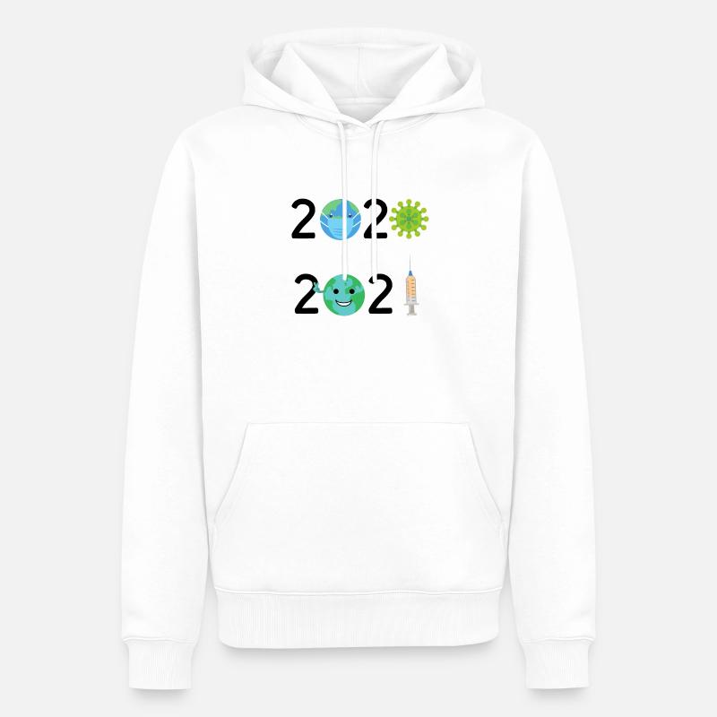 2020 - 2012 COVID - Männer Premium Bio Hoodie - Weiß
