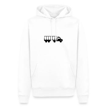 un camion - Sweat à capuche Premium bio Homme - blanc - Devant - Nico (187cm)