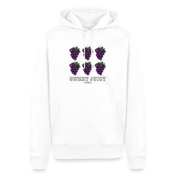 Sweats à capuche Raisins, raisins, raisins juteux, fruits, raisins - Sweat à capuche Premium bio Homme - blanc - Devant - Nico (187cm)