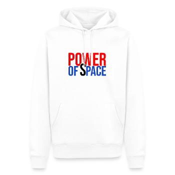 le pouvoir de l'espace - Sweat à capuche Premium bio Homme - blanc - Devant - Nico (187cm)
