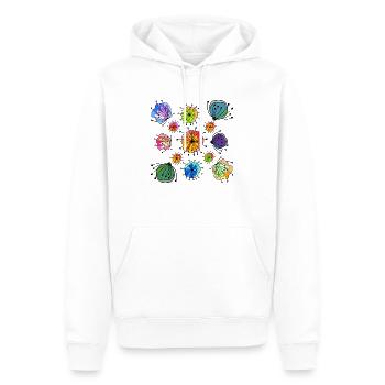 Blumen - Männer Premium Bio Hoodie - Weiß - Vorne - Nico (187cm)