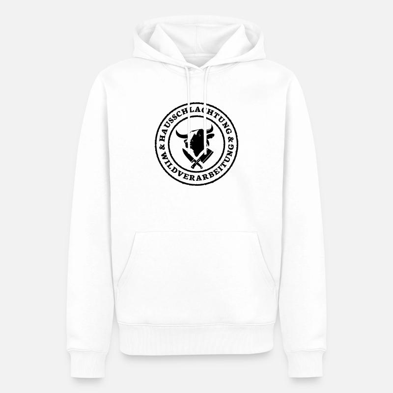Logo 1 farbe - Männer Premium Bio Hoodie - Weiß
