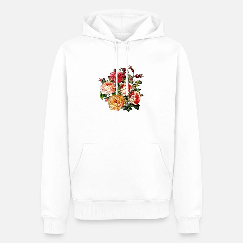 Bouquet de roses 11 - Sweat à capuche Premium bio Homme - blanc