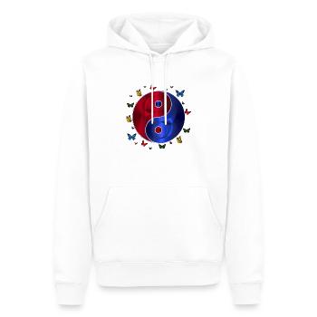 Yin Yang, Symbole Yin Yang, Yin Yang Taoism, - Sweat à capuche Premium bio Homme - blanc - Devant - Nico (187cm)