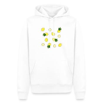 sommerlich frisches Zitronen Muster - Männer Premium Bio Hoodie - Weiß - Vorne - Nico (187cm)