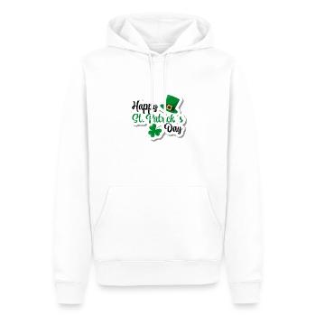 happy st patricks day with 6090015 for the fans - Sweat à capuche Premium bio Homme - blanc - Devant - Nico (187cm)