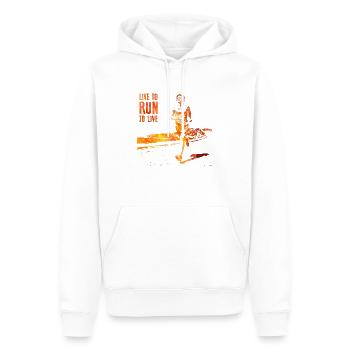 Run - Men’s Premium Organic Hoodie - white - Front - Nico (187cm)